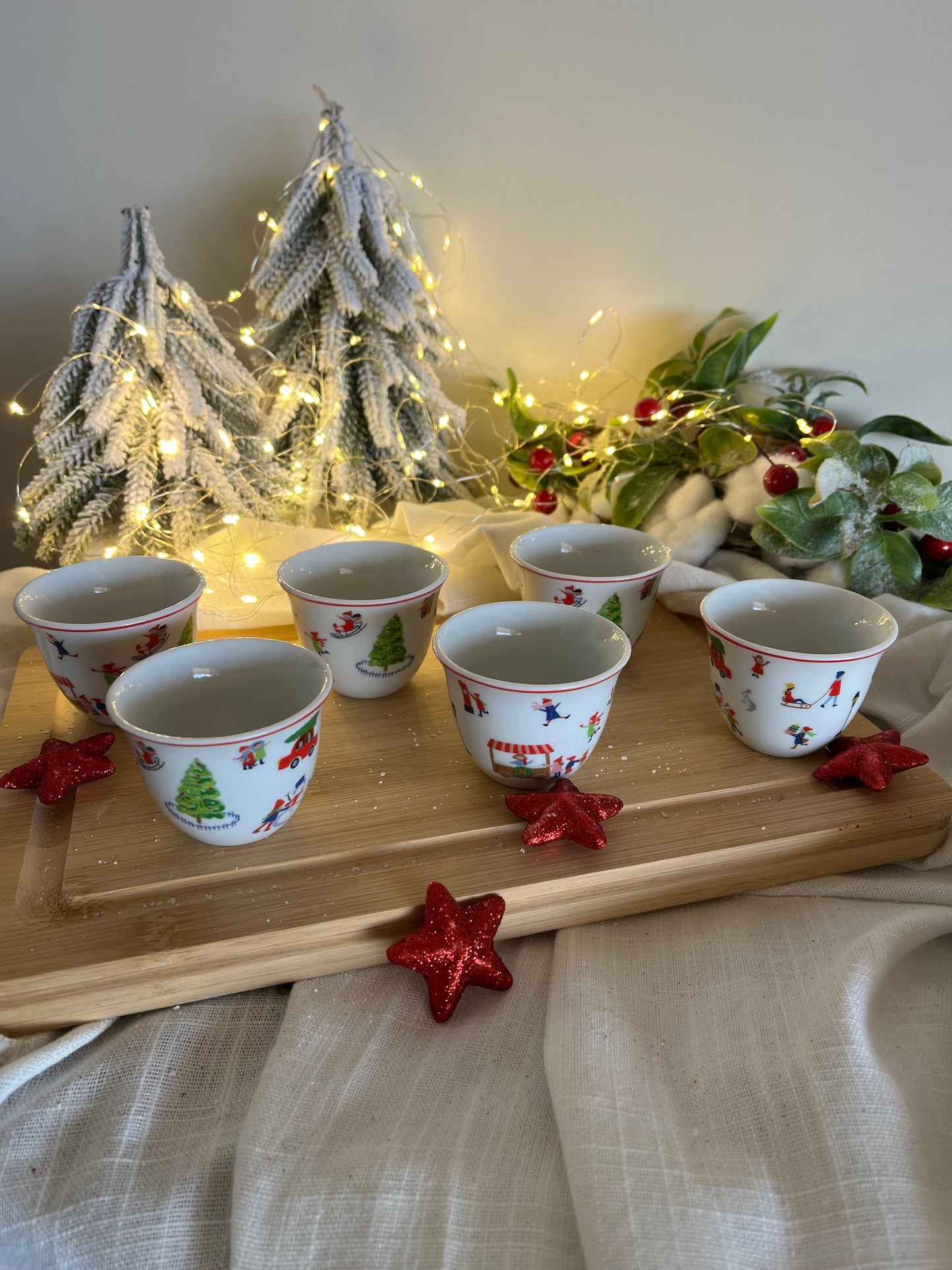 Christmas Coffee Cups Set of 12