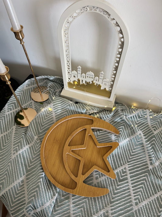 Ramadan Moon & Star Bamboo plate