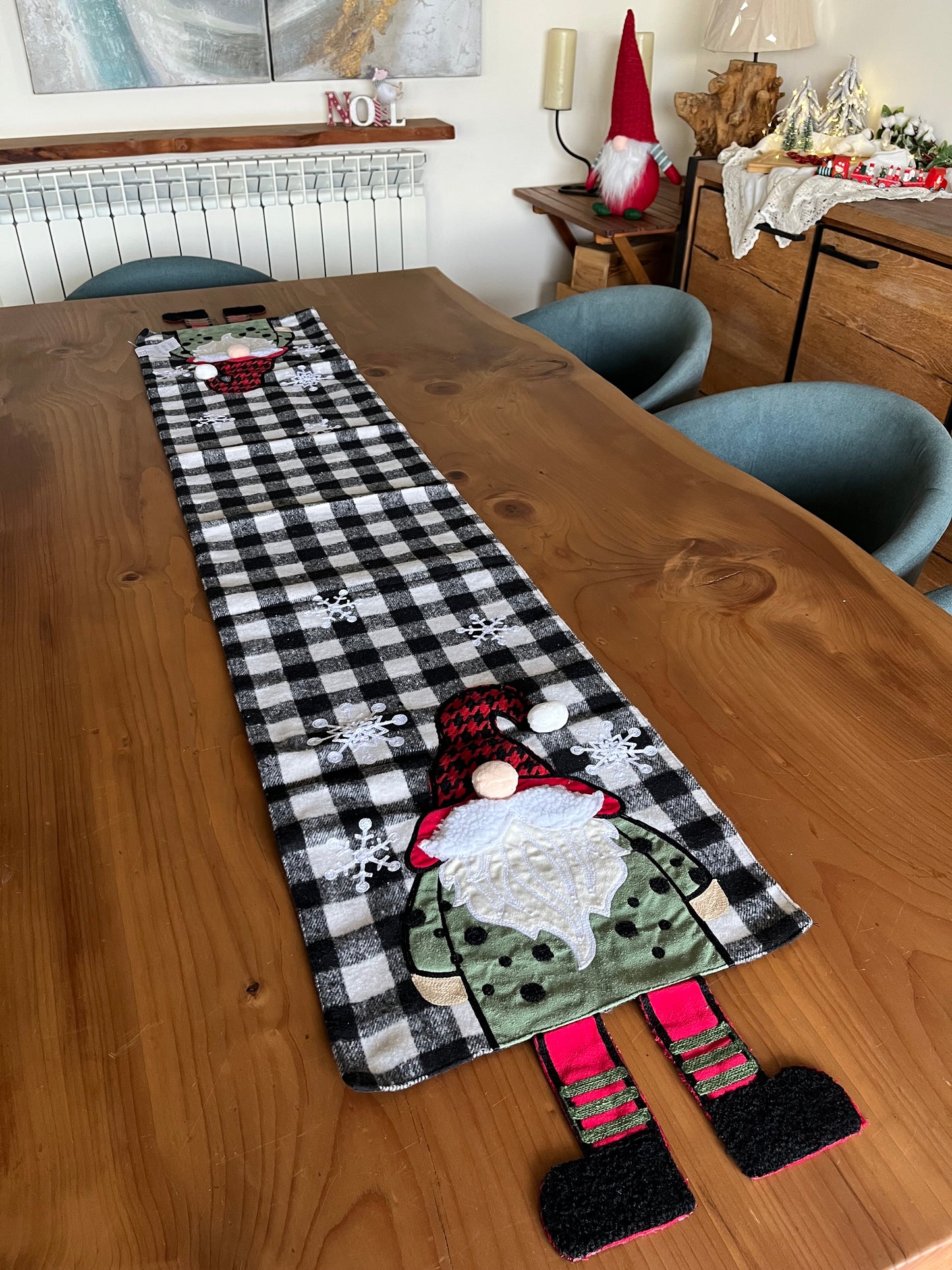 Christmas Wool Gnome Table Runner