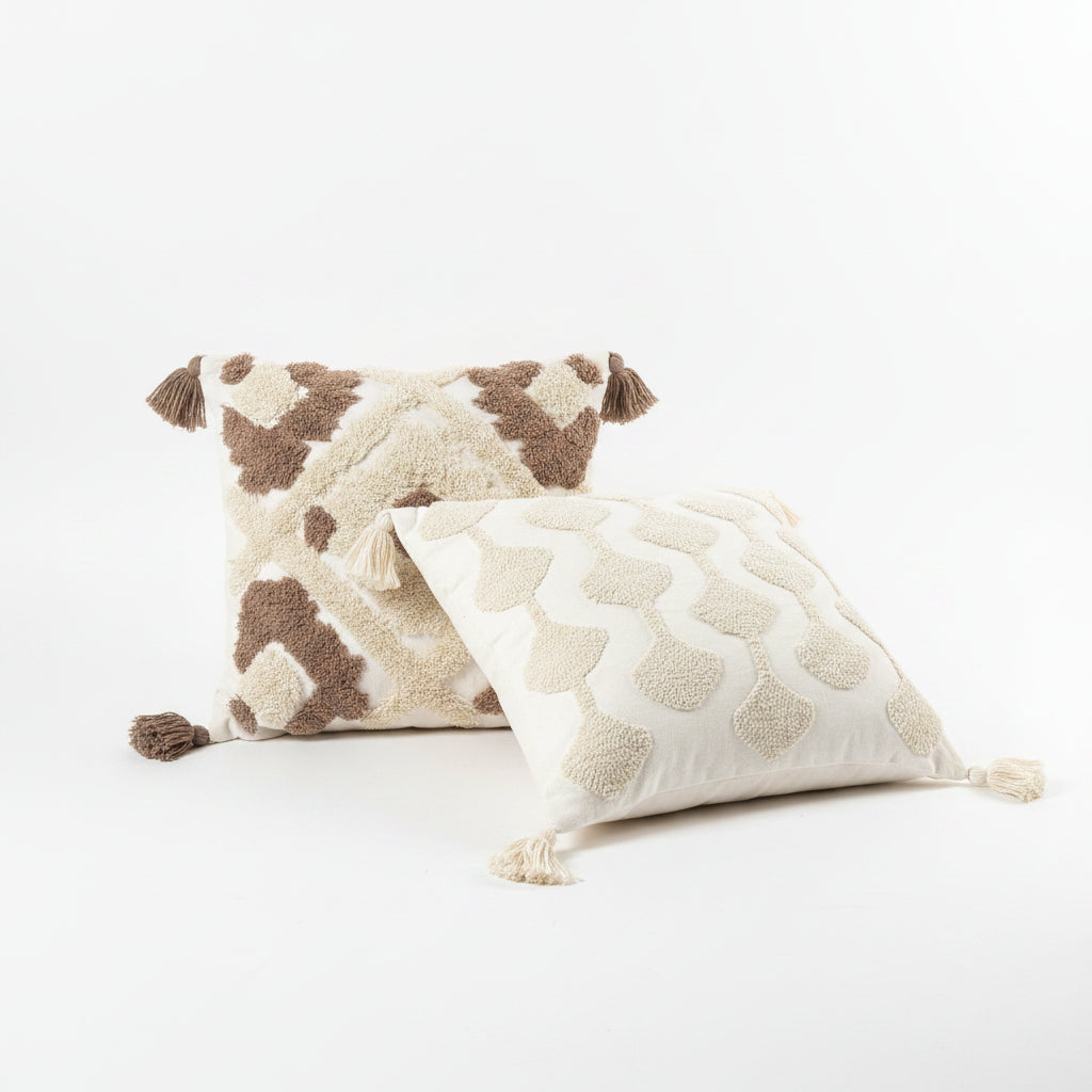 Boho Beige, Greige & Brown Cushion Cover & Filling