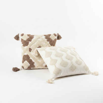 Boho Beige, Greige & Brown Cushion Cover & Filling