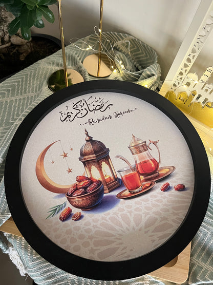 Ramadan Wooden Round Tray