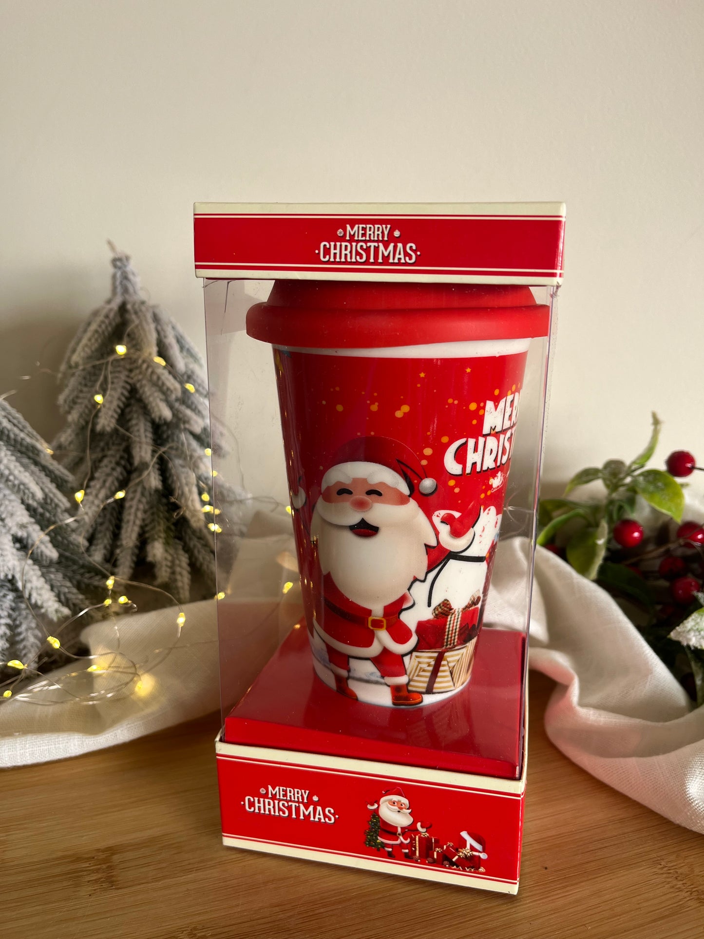 Christmas Ceramic Mug with Silicone Cover in a box