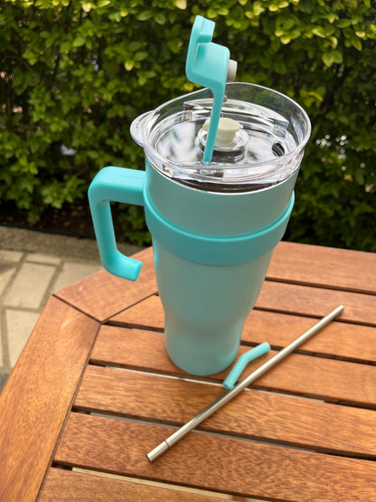 Tumbler with stainless straw