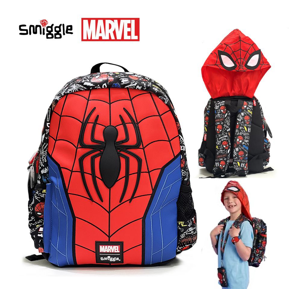 Smiggle Spider Man Hoodie Backpack 38cm