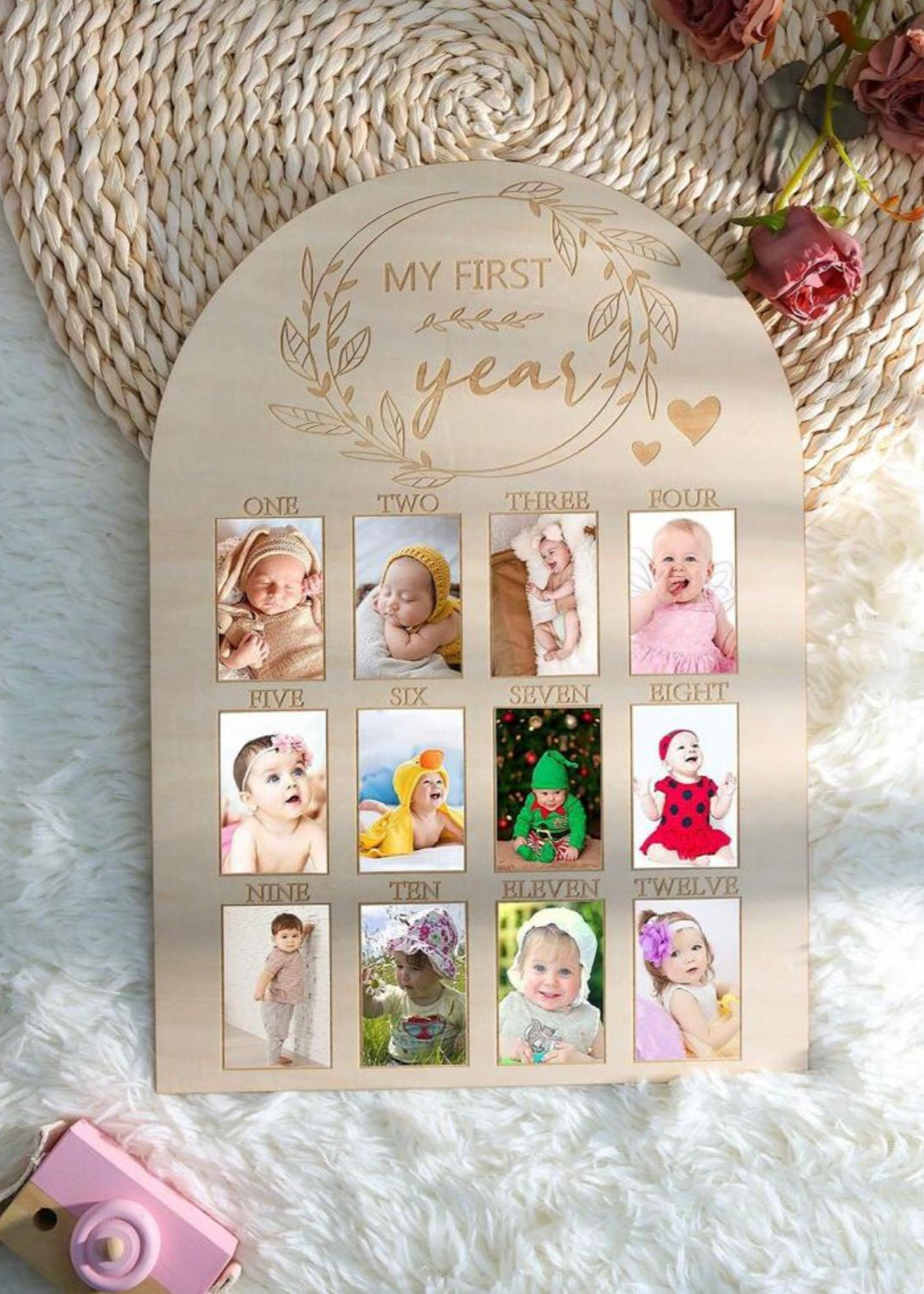 Baby Monthly Wooden Photo Frame