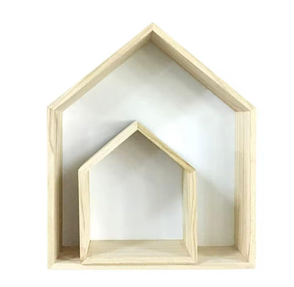 House Wood Shelves Set of 2
