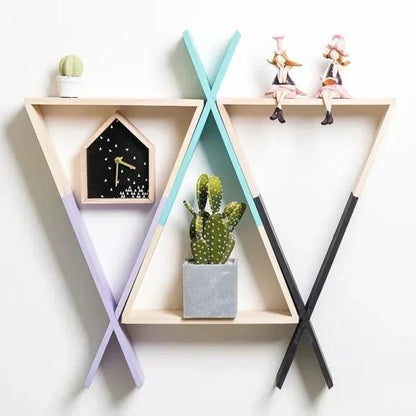 Nordic Style Triangle Wood Shelf