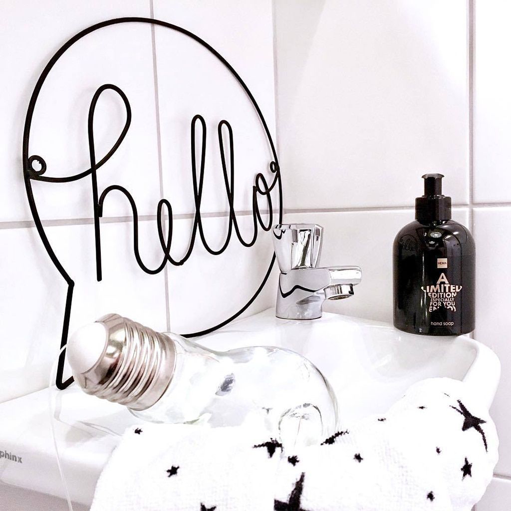 "Hello" Metal sign