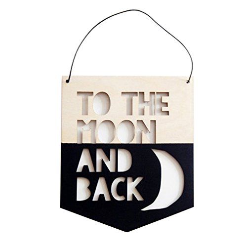 "To the Moon & Back" Wood Hanging Decor