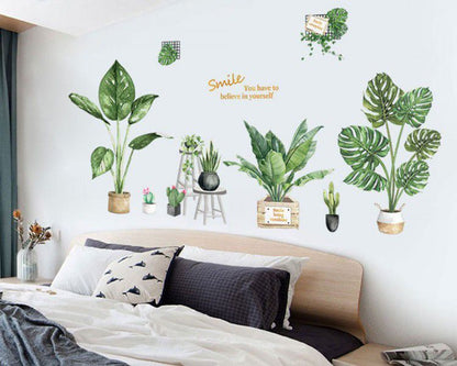 Potted Plants & Cactus Wall Decal