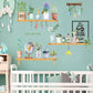Wood Shelves & Flowers Pots Wall Sticker