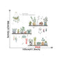 Grey Shelves & Flowers Pots Wall Sticker