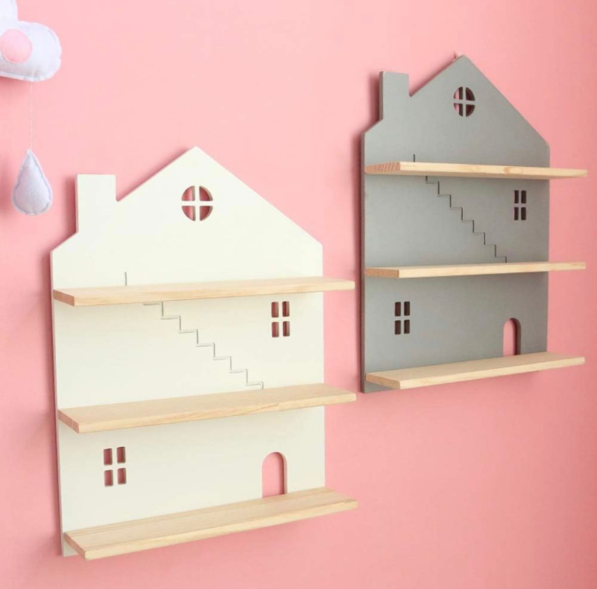 House Wood Shape Shelves