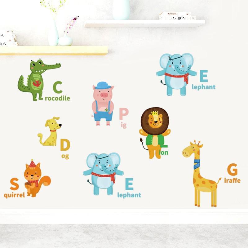 Animals & Names Wall Decal