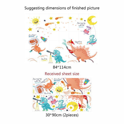 Dinosaurs with the Solar System Wall Decal