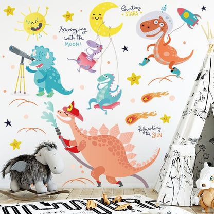 Dinosaurs with the Solar System Wall Decal