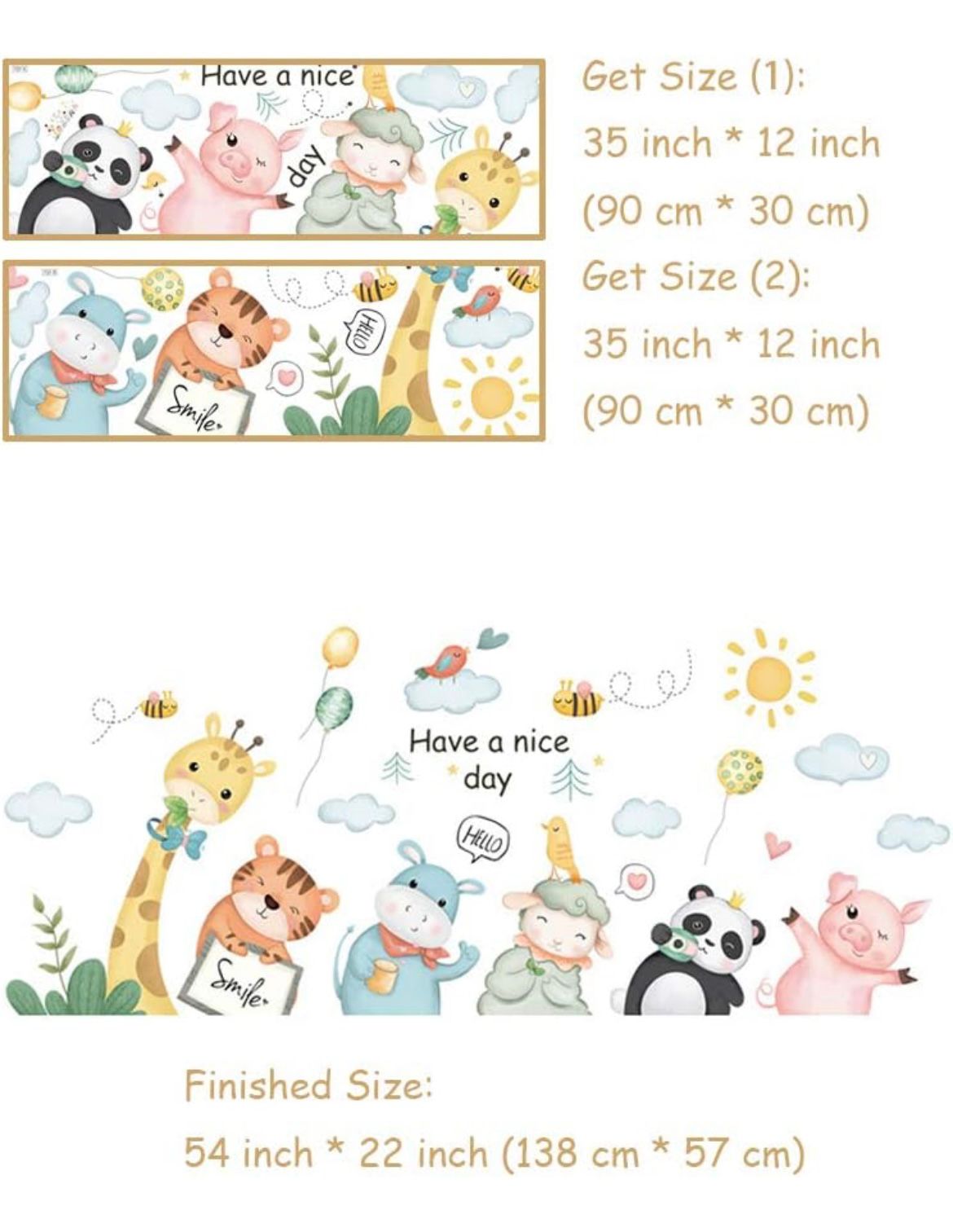 Pastel Animals Wall Decal