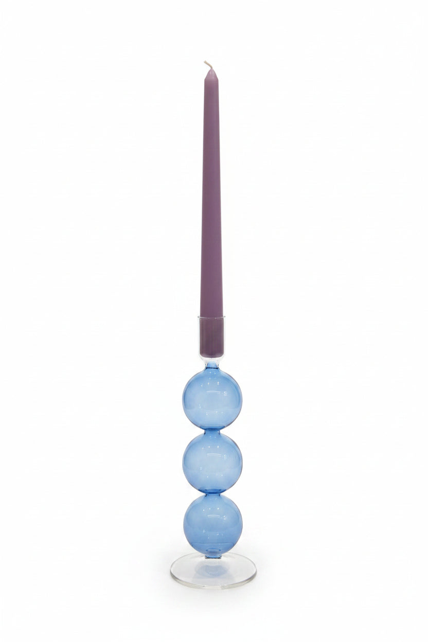 Glass Candle Holder - Blue