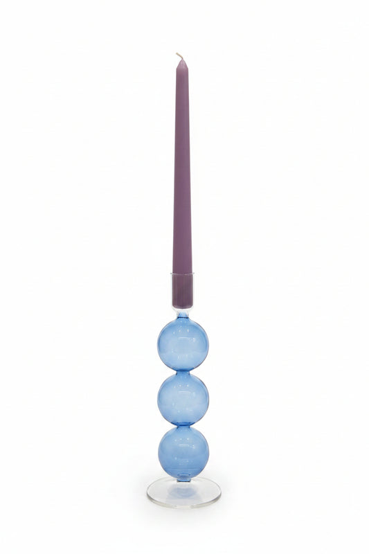 Glass Candle Holder - Blue
