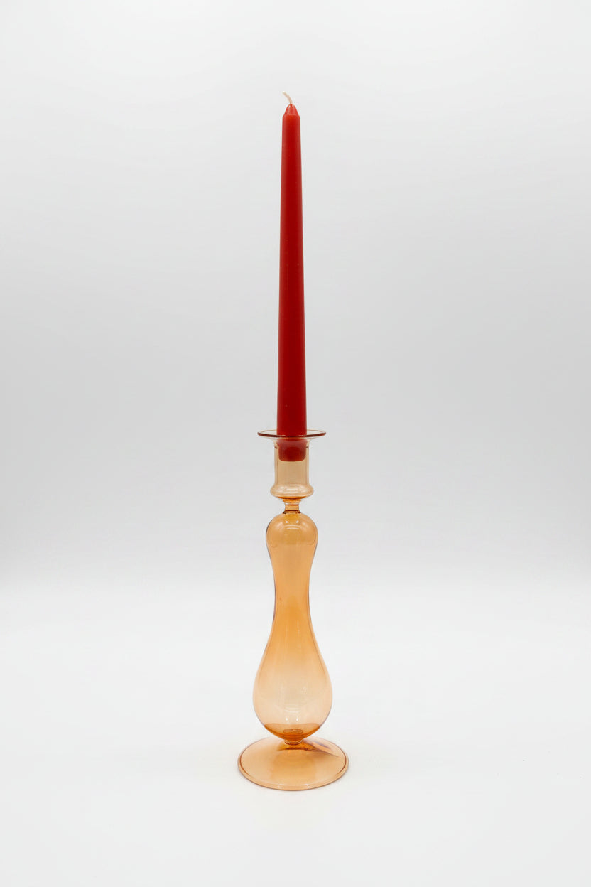 Glass Candle holder - Orange