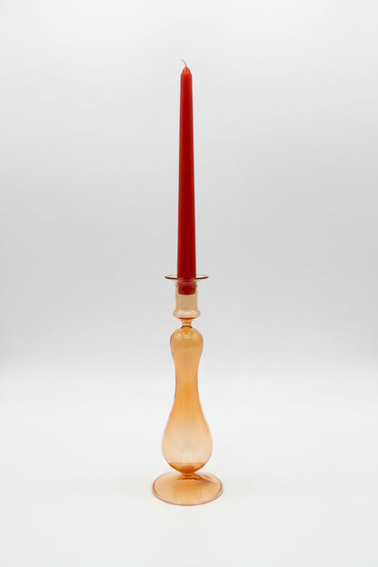 Glass Candle holder - Orange