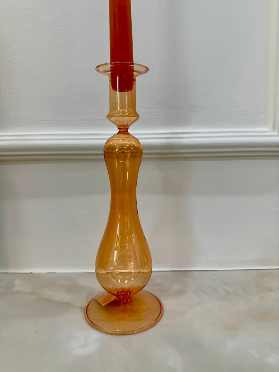 Glass Candle holder - Orange