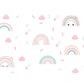 Pastel Smiley Rainbows Wall Decal