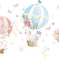 Pastel Hot Air Balloons & Animals Wall Decal