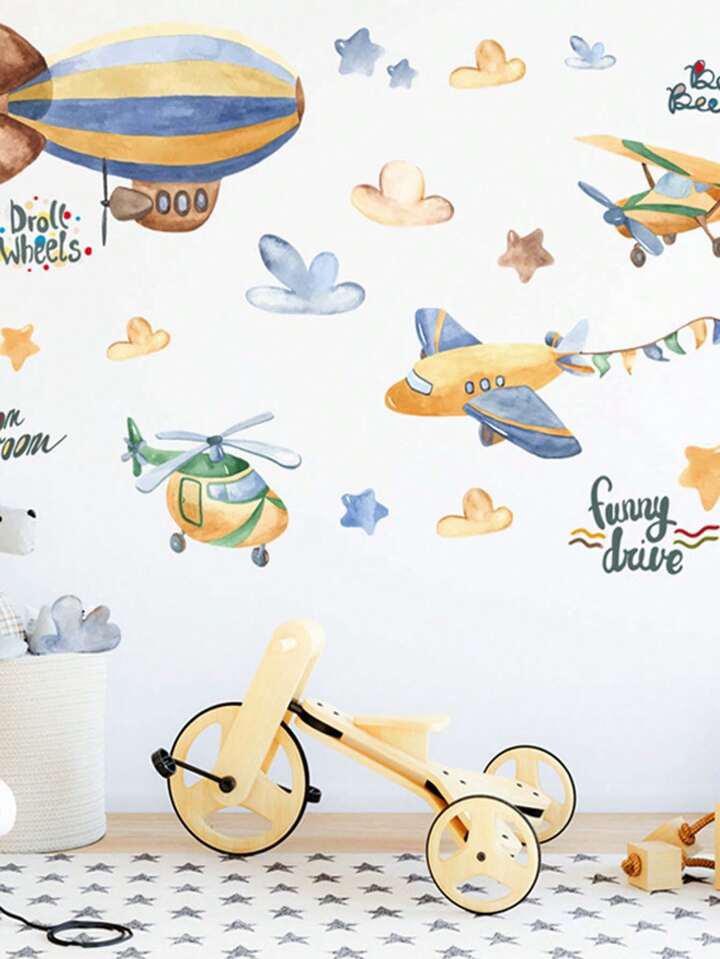 Watercolor Airplanes Wall Decal