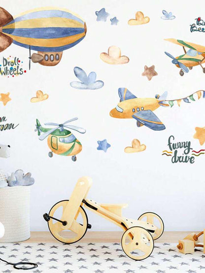 Watercolor Airplanes Wall Decal