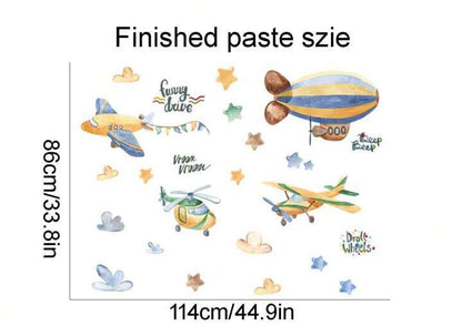 Watercolor Airplanes Wall Decal