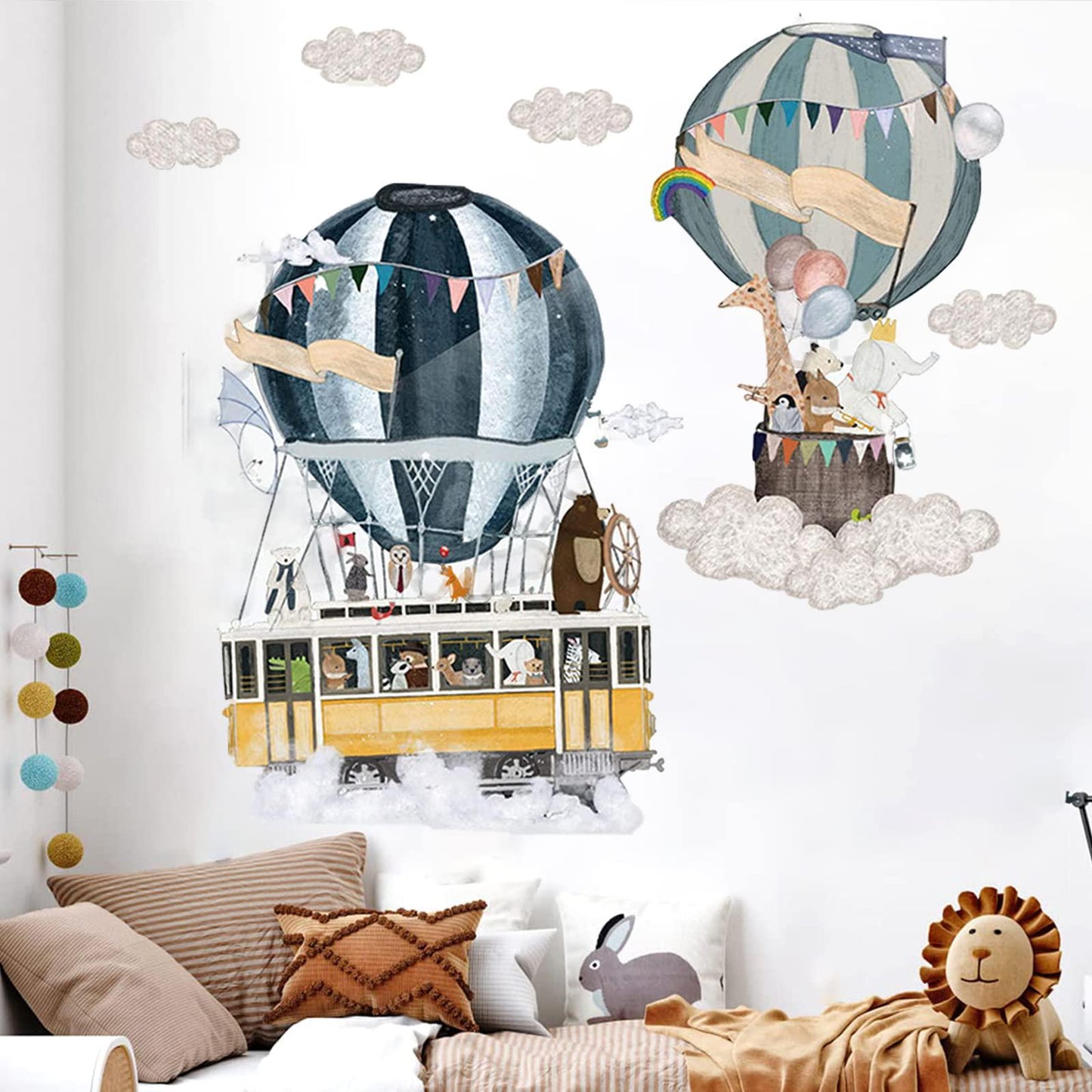 Hot Air Balloons & Animals Wall Decal