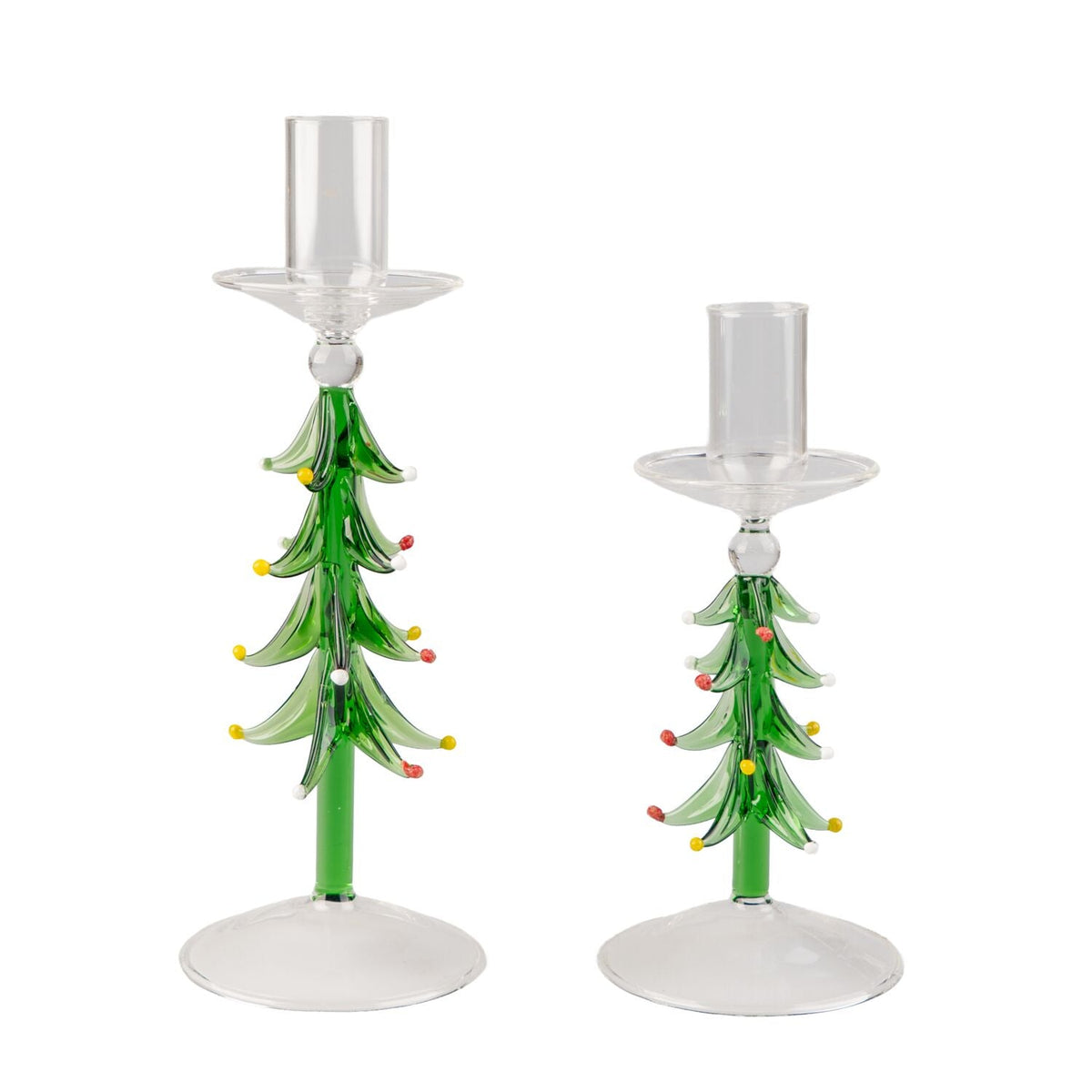Christmas Glass Tree Candles Holder