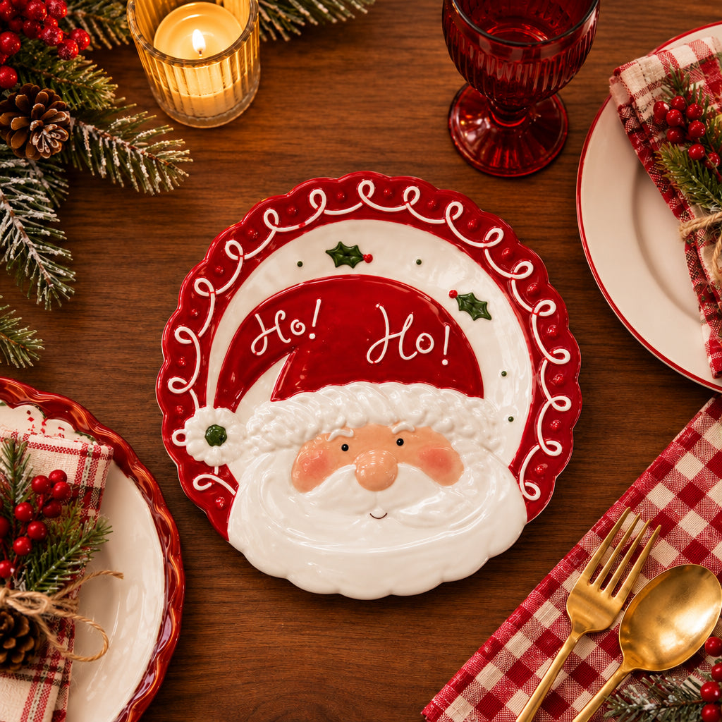 Christmas Ceramic Santa Plate