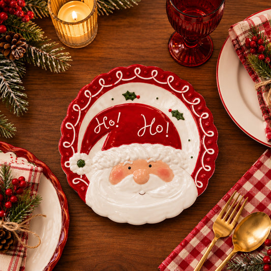Christmas Ceramic Santa Plate