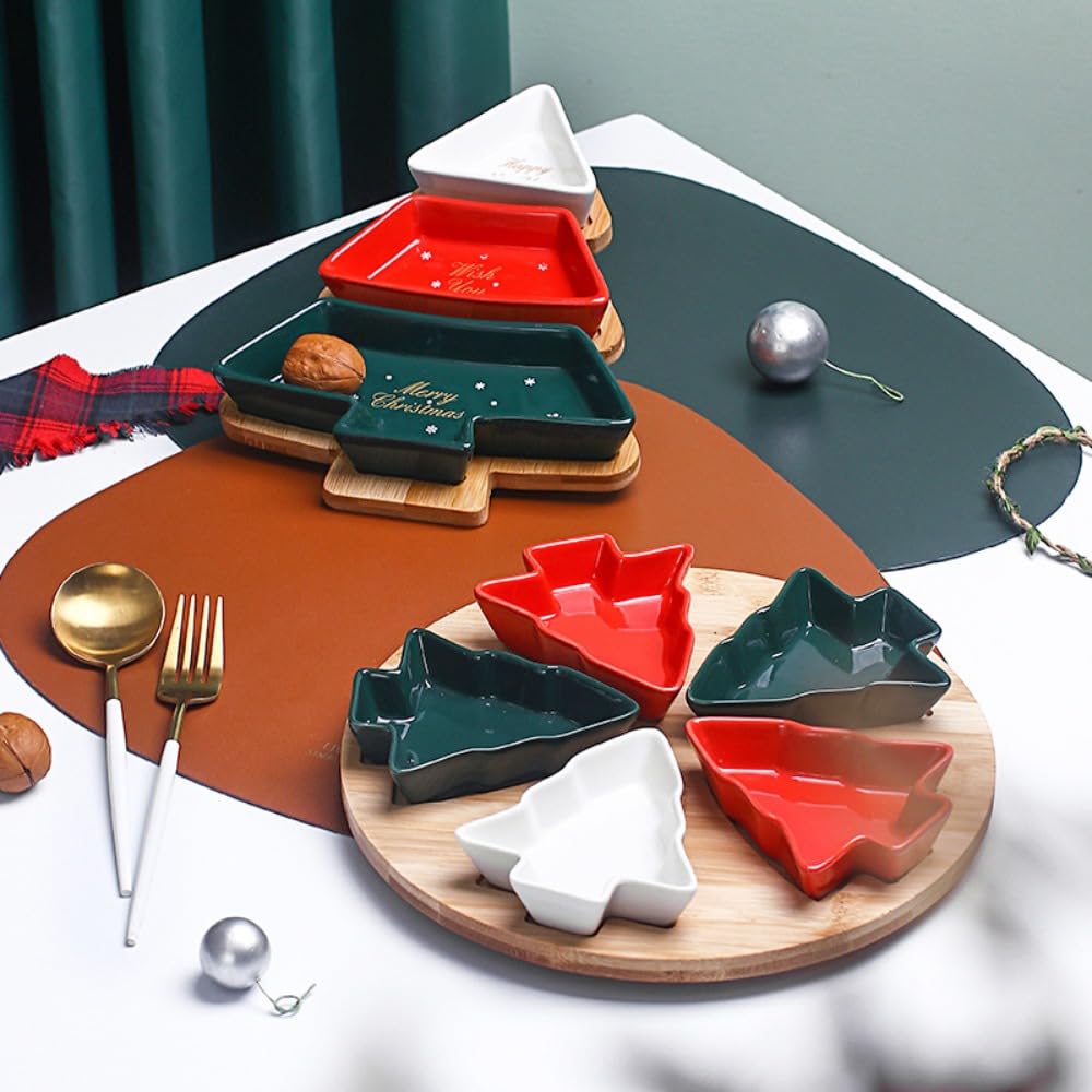 Christmas Ceramic Tree Shaped Snack Tray