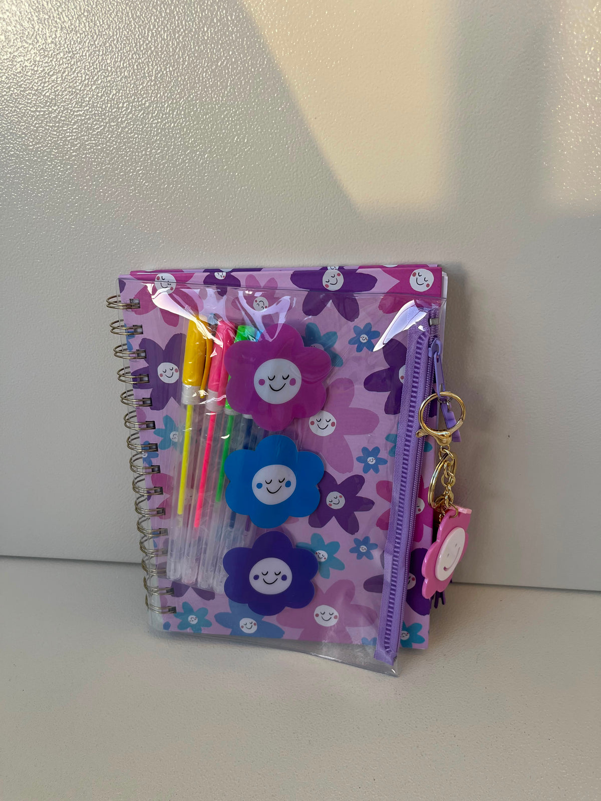 Kids Notebook With Keychain/ Bag Charm, Colorful Pencils & Pencil Case