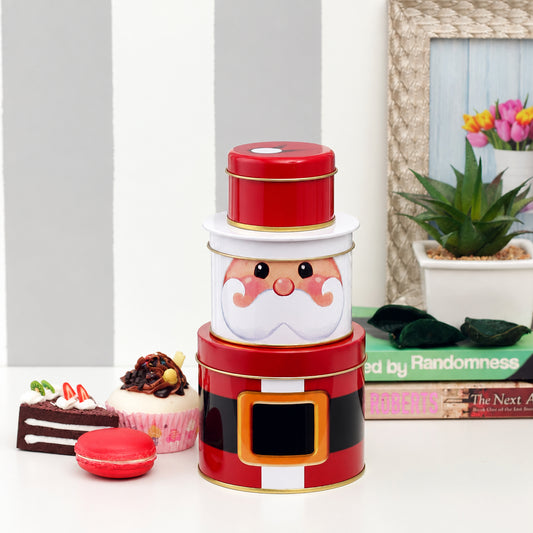 Christmas Santa Tin Box Set of 3