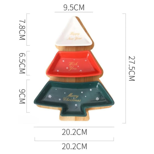 Christmas Ceramic Tree Shaped Snack Tray
