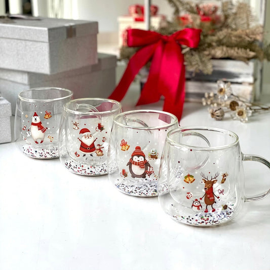 Christmas Double Glass Mug