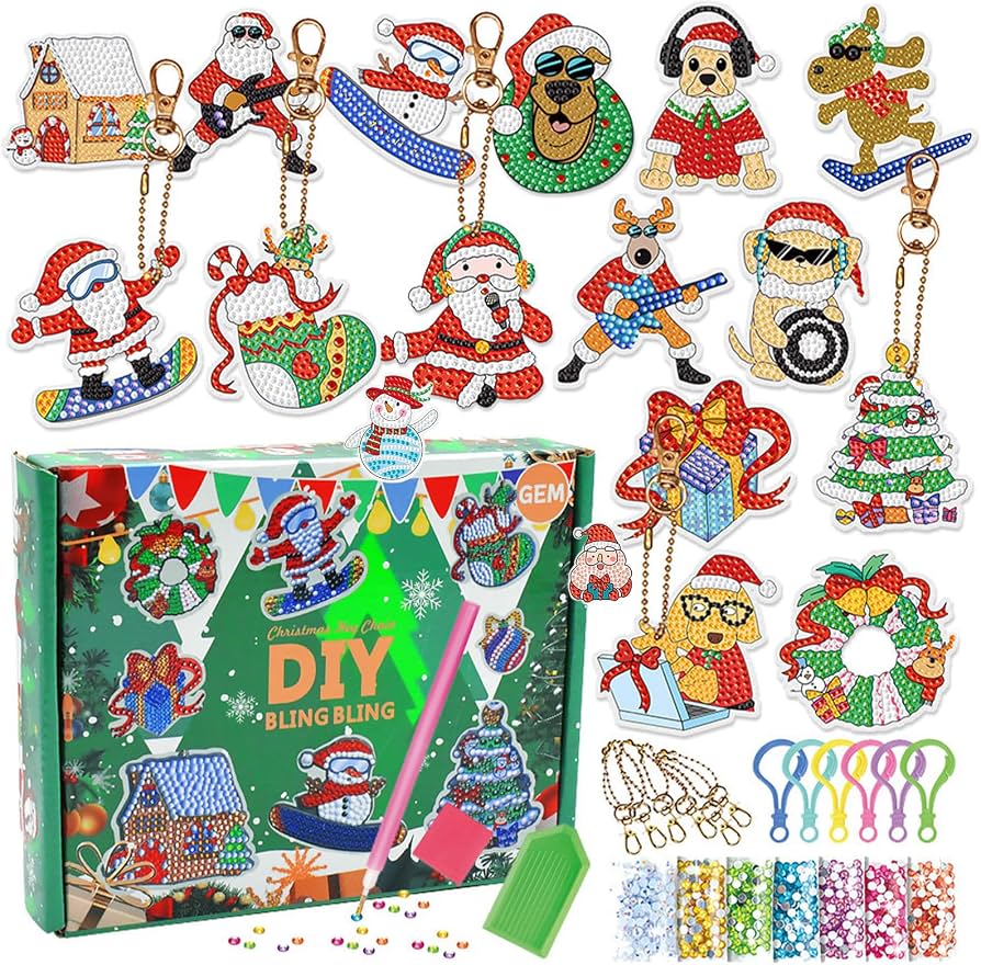 Christmas DIY Bedazzling Ornaments Set