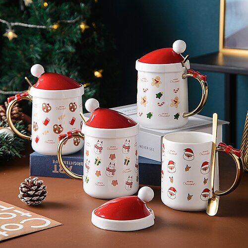 Christmas Mug With Cover & Spoon