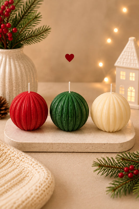 Christmas Round Colored Candle