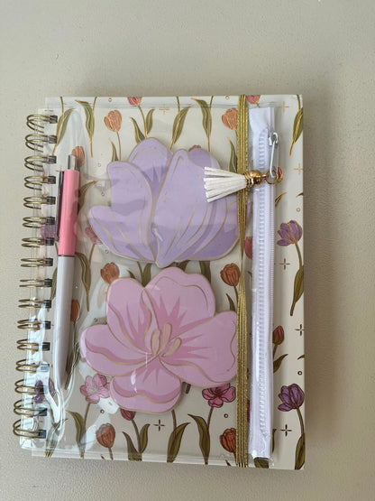 Notebook With Pen, 2 Packs Of Sticky Notes & Pouch