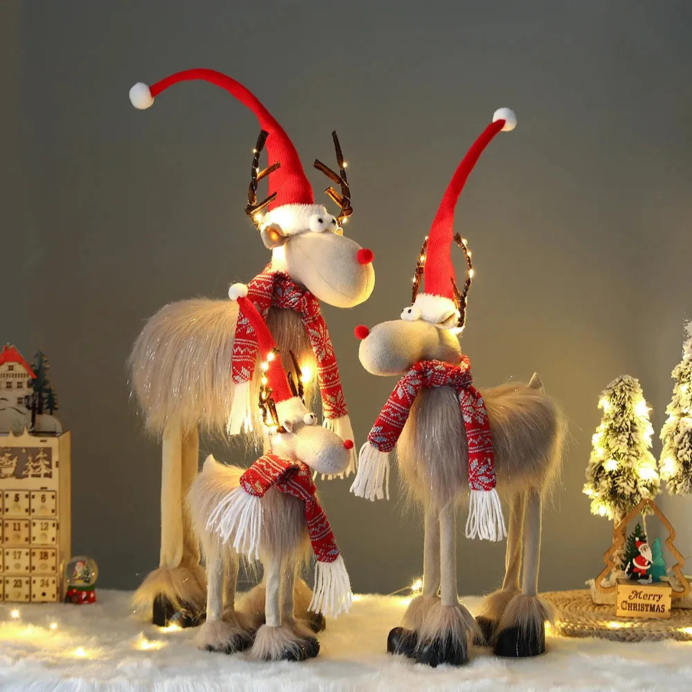 Christmas Standing Elk Decoration with LED Lights