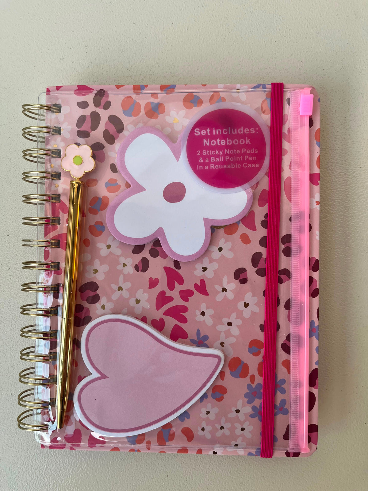 Colorful Notebooks With 2 Sticky Notes, Pencil & Pouch