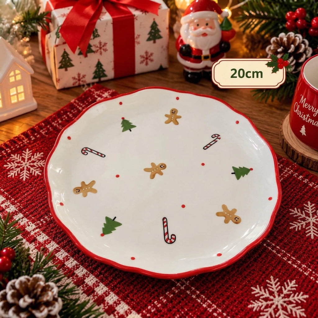 Christmas Ceramic Round Serving Plate