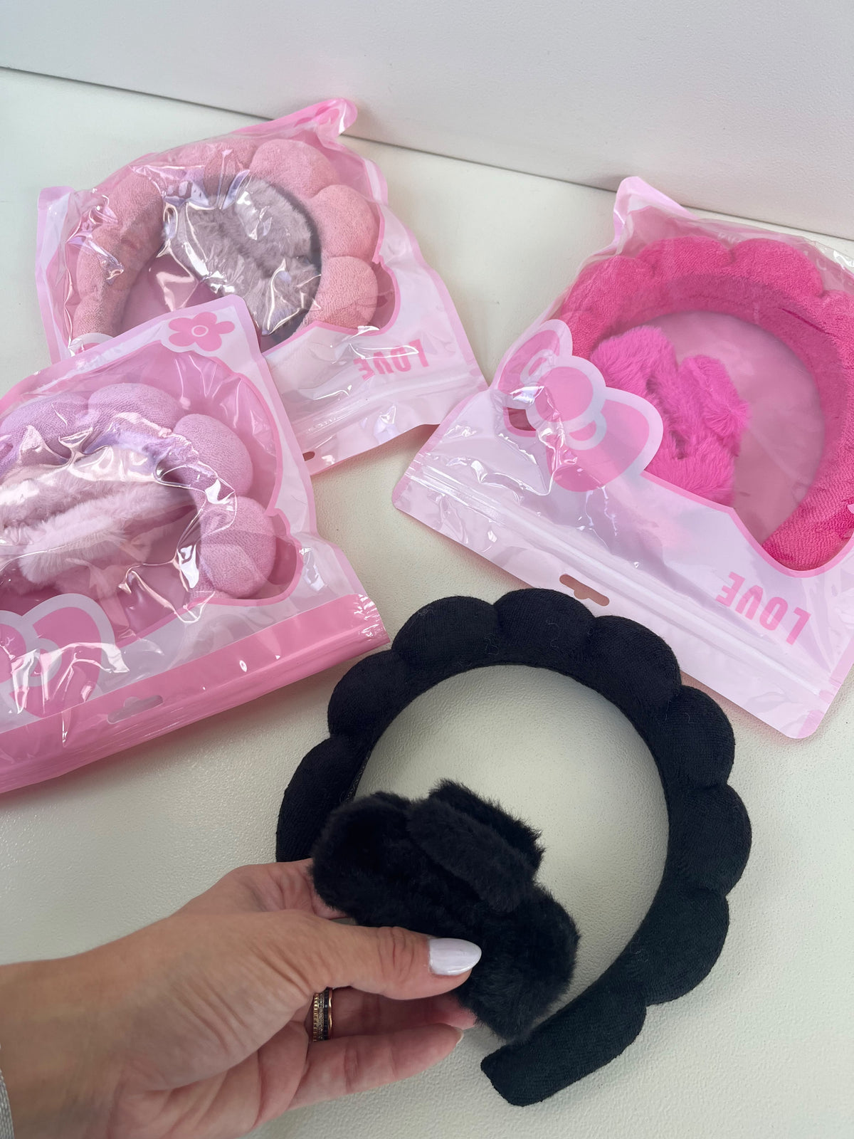 Head Band & Fur Hair Clip Set
