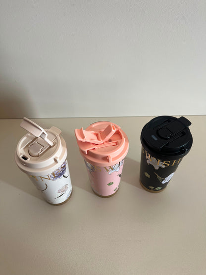 Stainless Flower Coffee & Water Tumbler 520ml